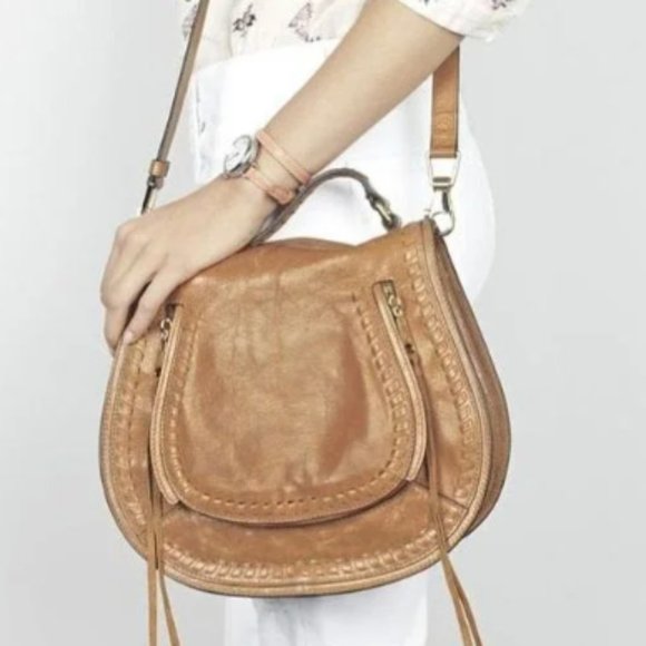 Rebecca Minkoff Handbags - Rebecca Minkoff Leather Vanity Saddle Bag Cognac